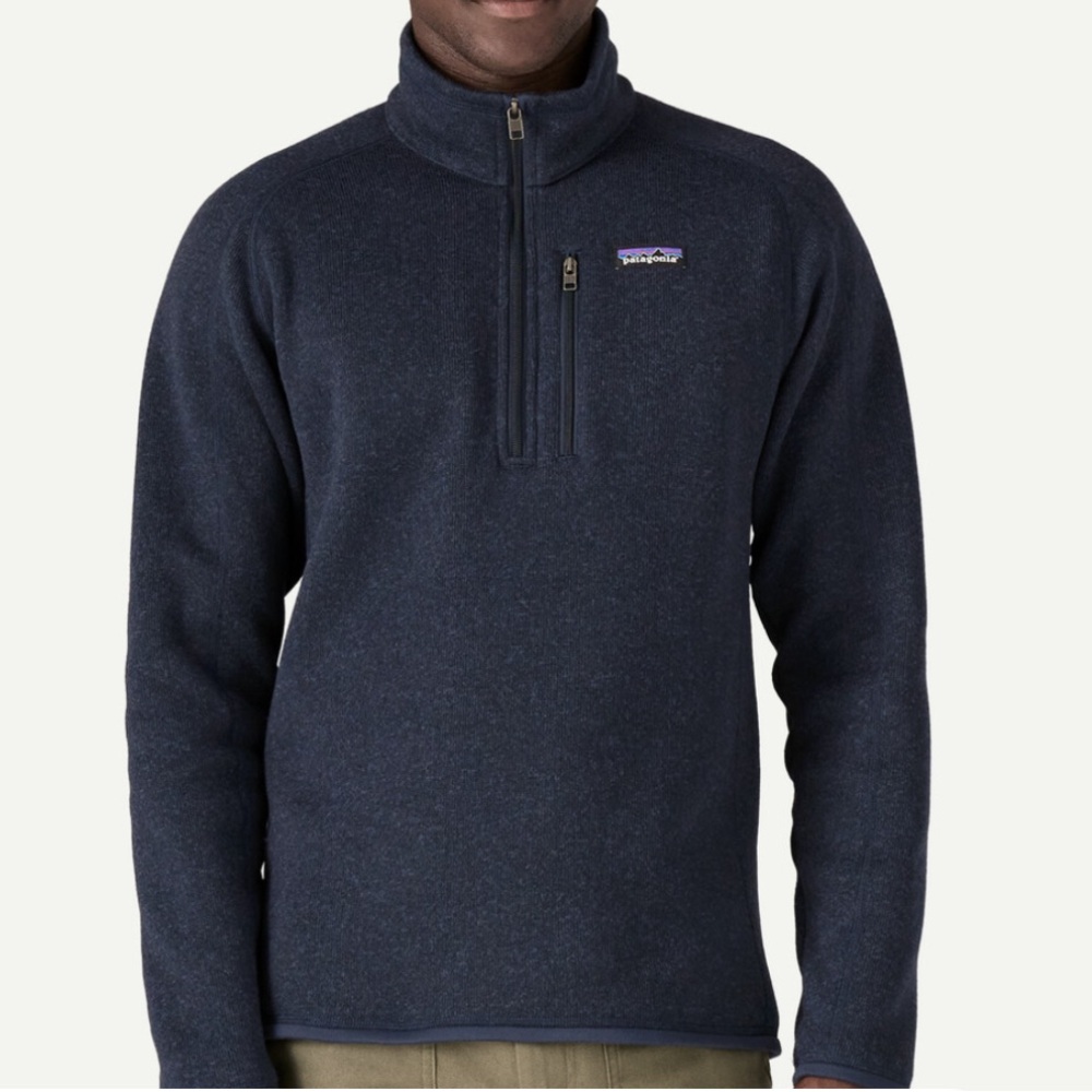 Patagonia Blue Zip Up Sweater with Fleece Material